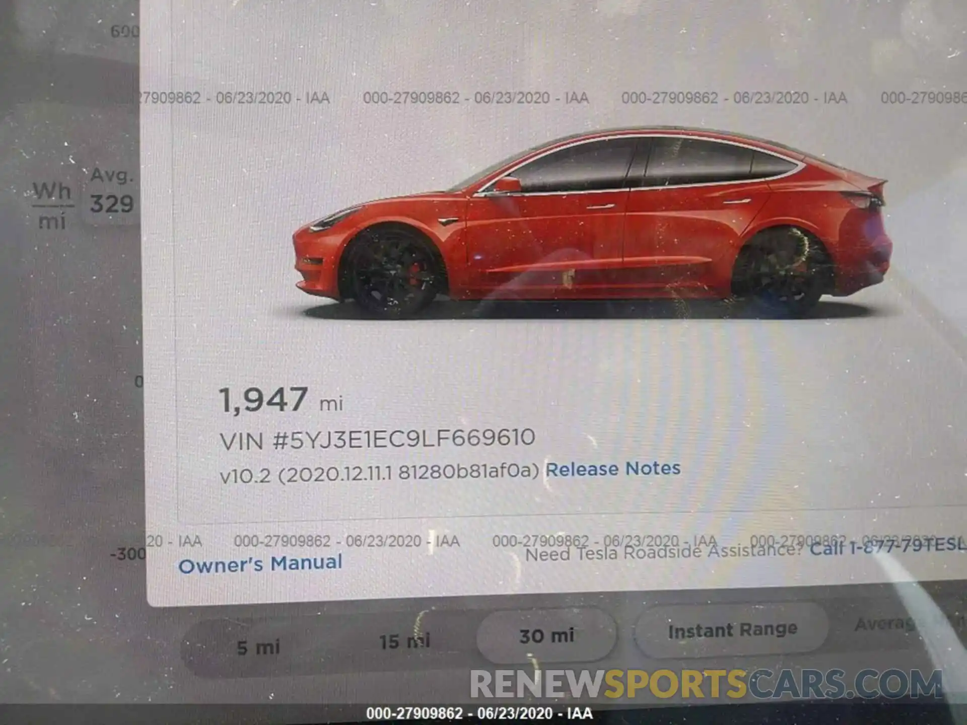 7 Photograph of a damaged car 5YJ3E1EC9LF669610 TESLA MODEL 3 2020