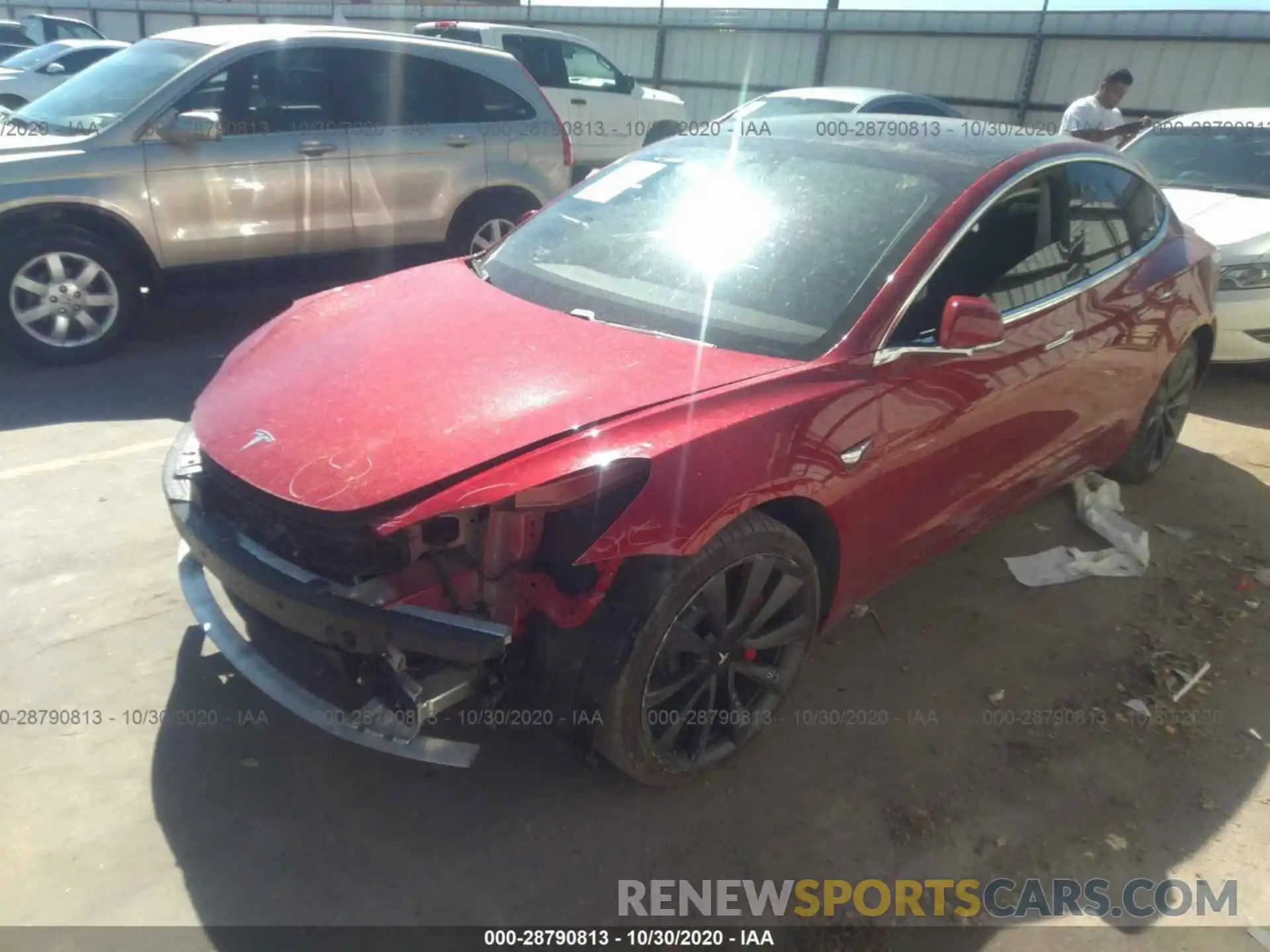 2 Photograph of a damaged car 5YJ3E1EC9LF713668 TESLA MODEL 3 2020