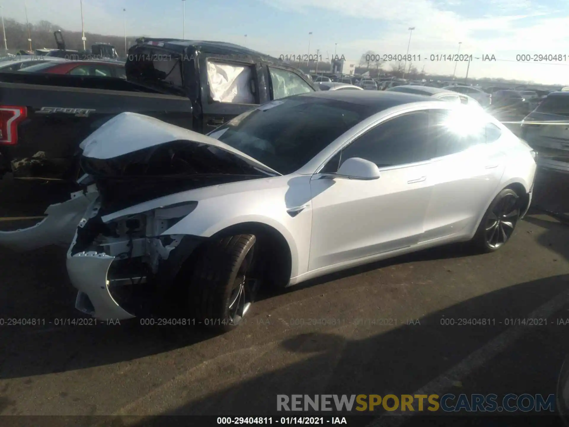 2 Photograph of a damaged car 5YJ3E1EC9LF714321 TESLA MODEL 3 2020