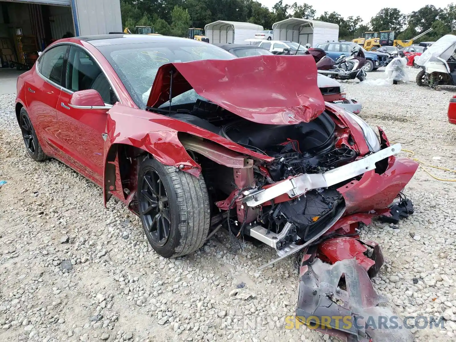 1 Photograph of a damaged car 5YJ3E1ECXLF586395 TESLA MODEL 3 2020