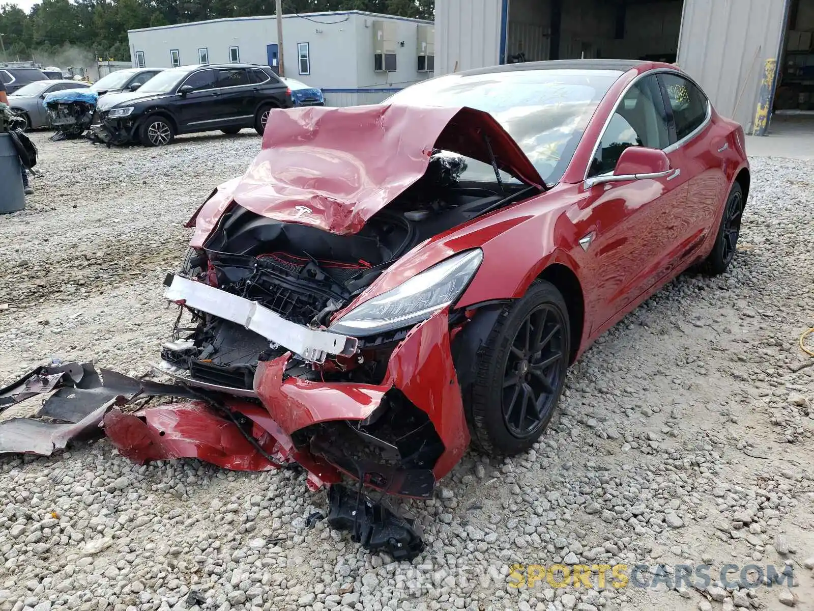 2 Photograph of a damaged car 5YJ3E1ECXLF586395 TESLA MODEL 3 2020