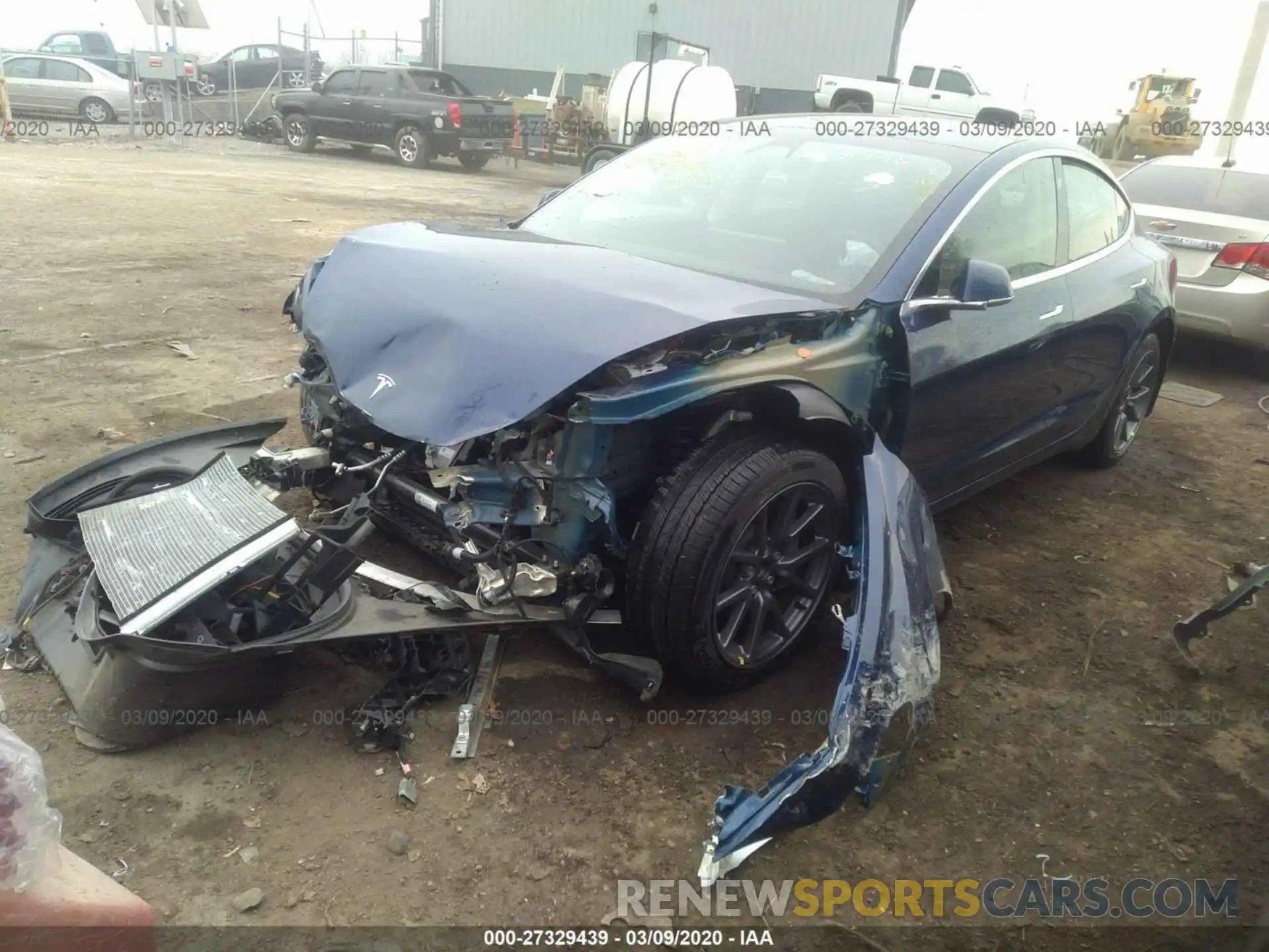 2 Photograph of a damaged car 5YJ3E1ECXLF586610 TESLA MODEL 3 2020