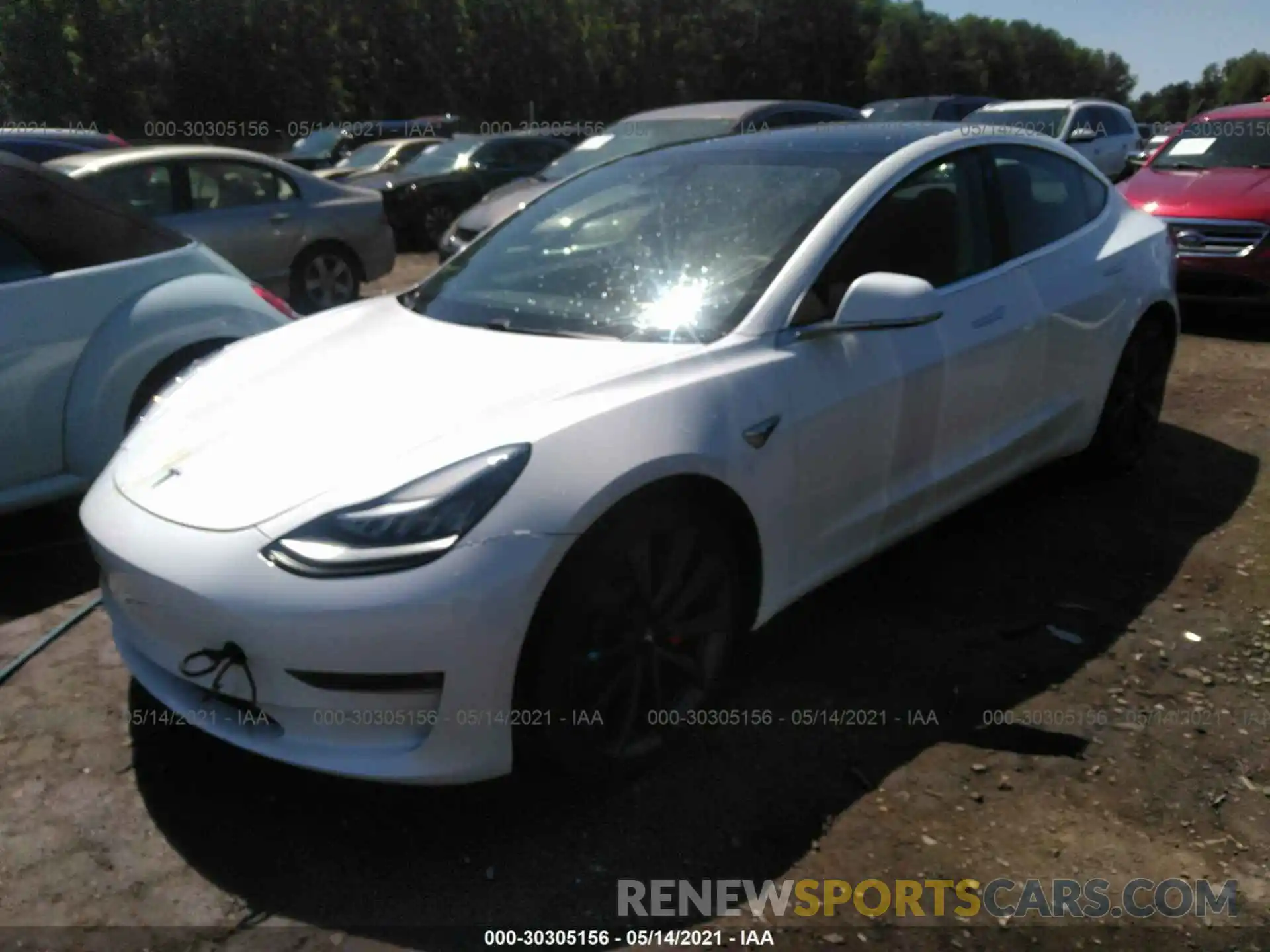 2 Photograph of a damaged car 5YJ3E1ECXLF623963 TESLA MODEL 3 2020