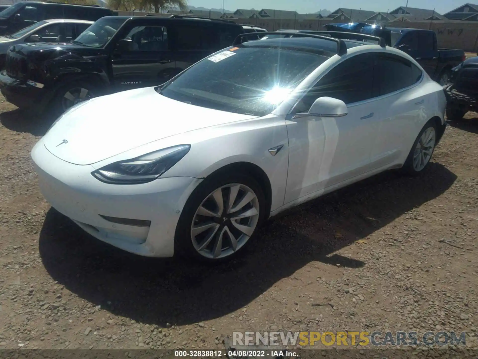 2 Photograph of a damaged car 5YJ3E1ECXLF627530 TESLA MODEL 3 2020