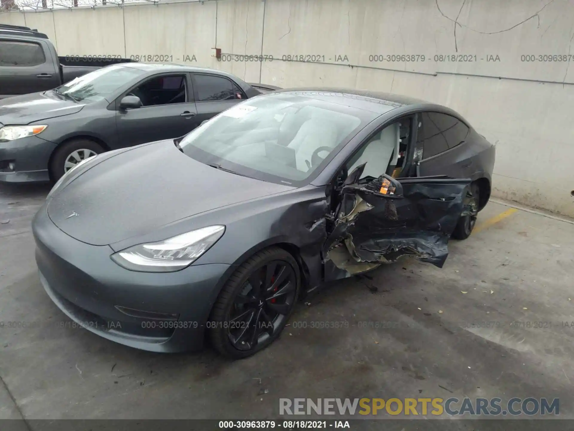 2 Photograph of a damaged car 5YJ3E1ECXLF641749 TESLA MODEL 3 2020