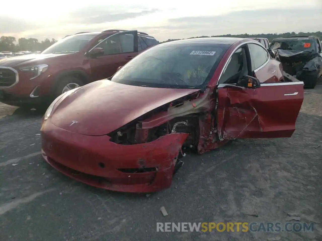 2 Photograph of a damaged car 5YJ3E1ECXLF641783 TESLA MODEL 3 2020