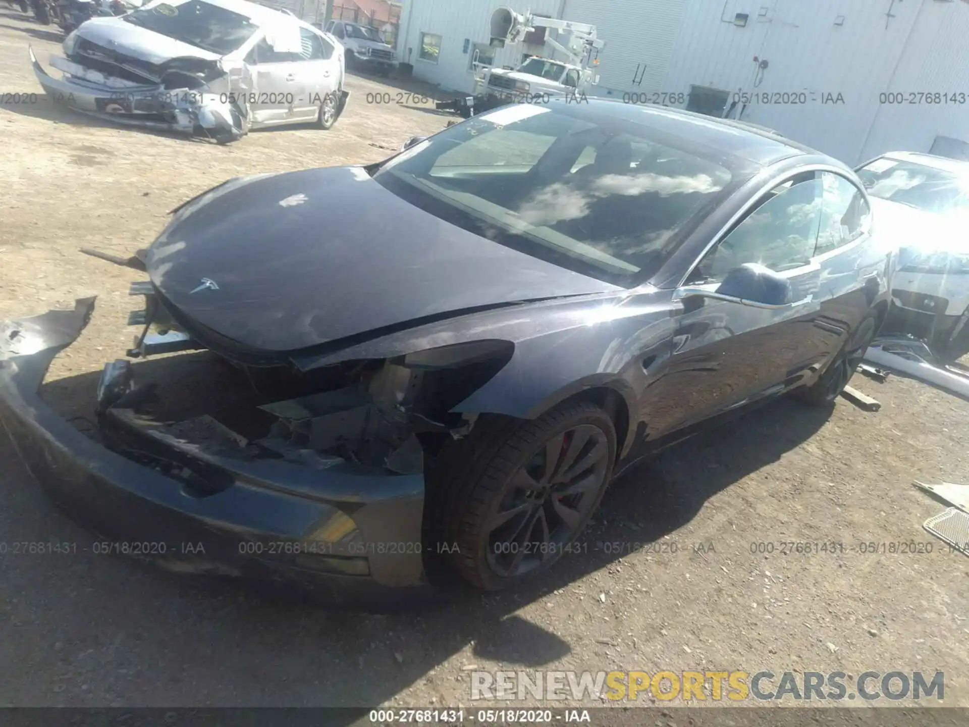 2 Photograph of a damaged car 5YJ3E1ECXLF646837 TESLA MODEL 3 2020