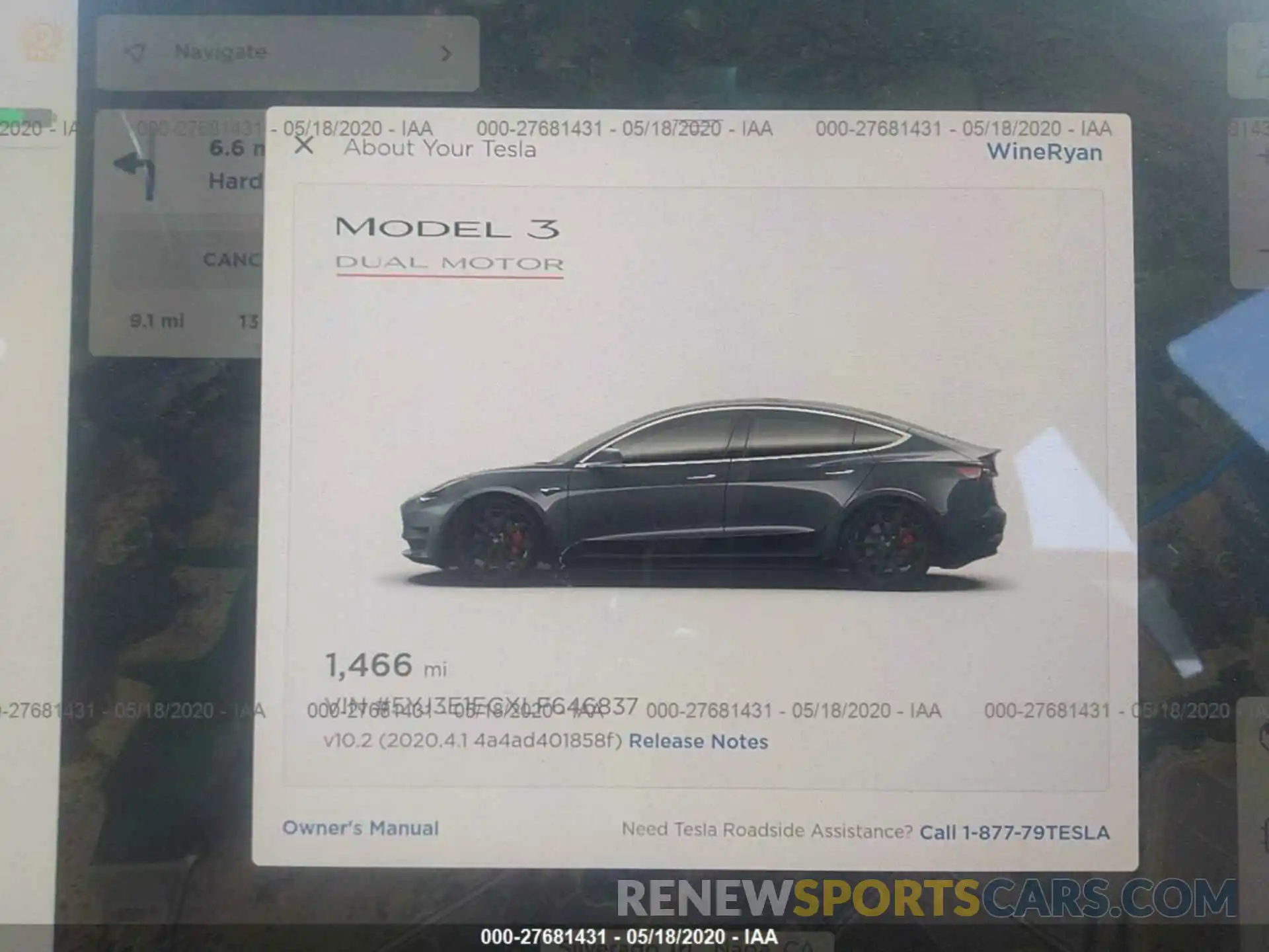 7 Photograph of a damaged car 5YJ3E1ECXLF646837 TESLA MODEL 3 2020