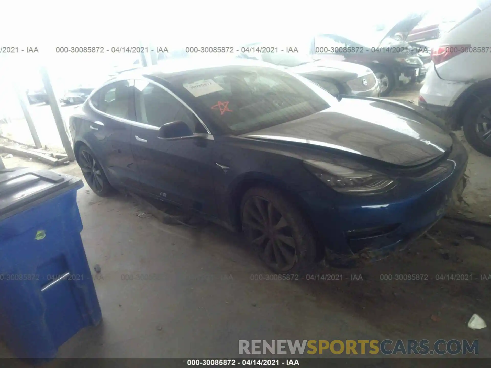 1 Photograph of a damaged car 5YJ3E1ECXLF669423 TESLA MODEL 3 2020