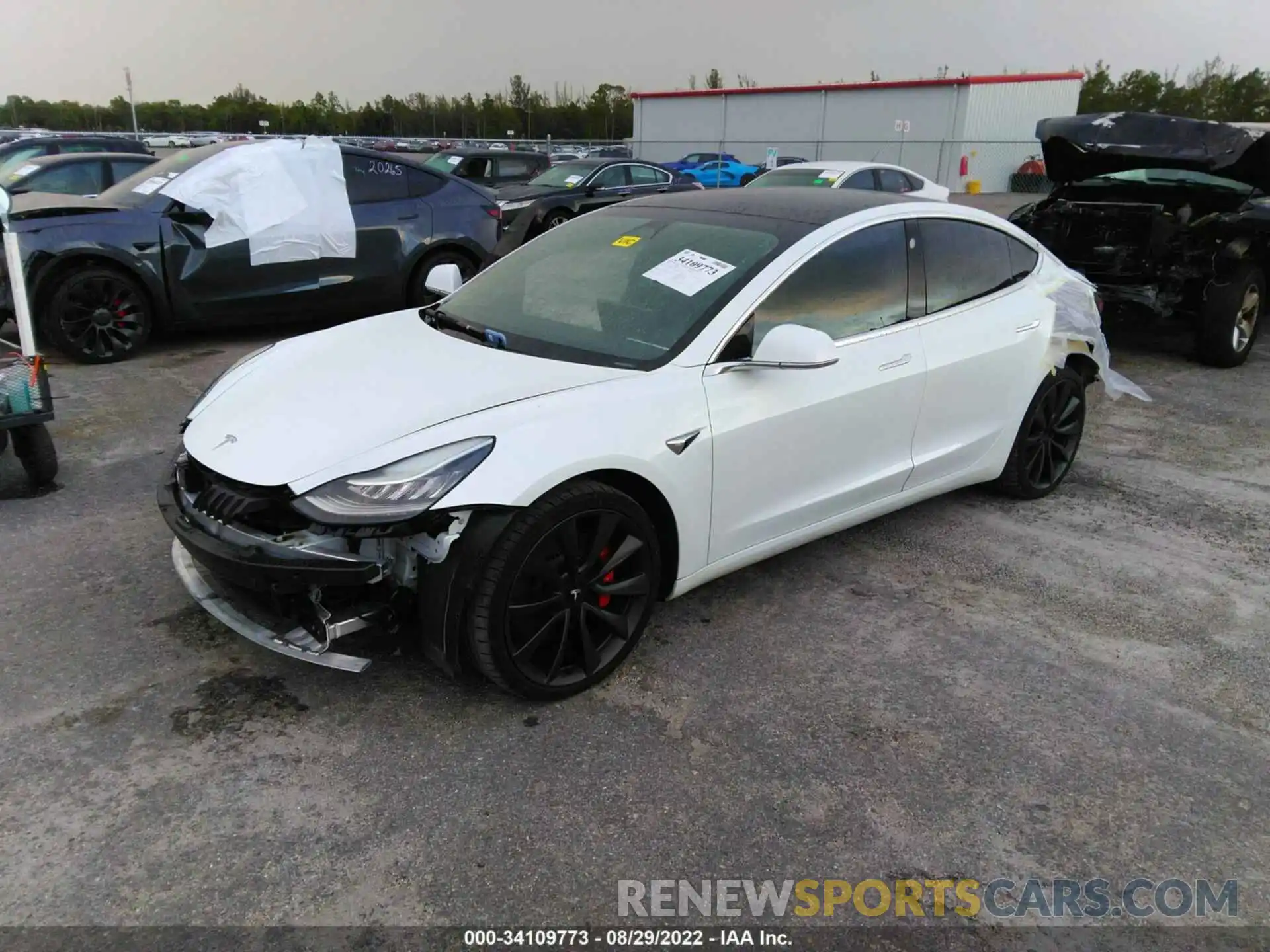 2 Photograph of a damaged car 5YJ3E1ECXLF714182 TESLA MODEL 3 2020