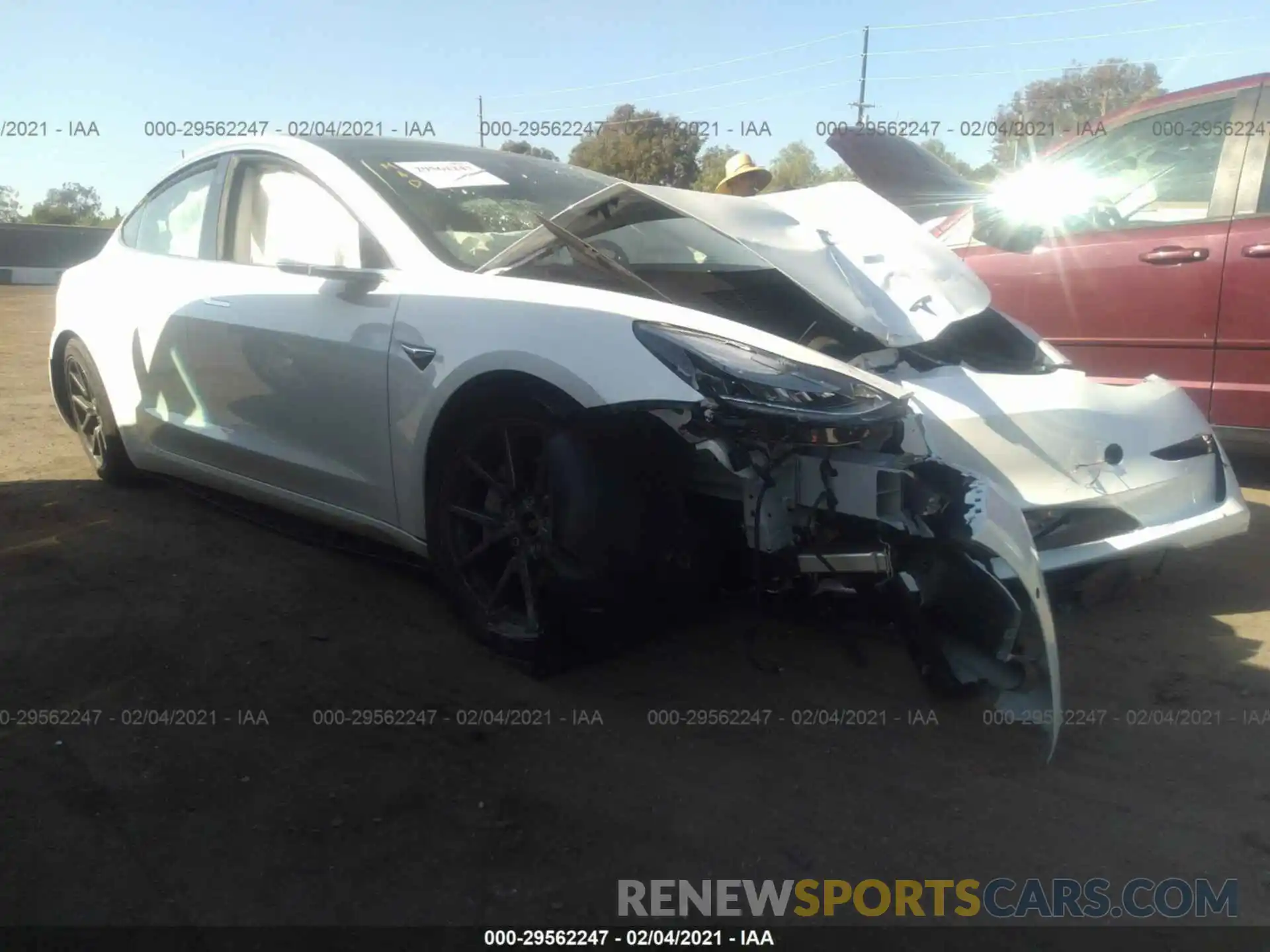 1 Photograph of a damaged car 5YJ3E1ECXLF742080 TESLA MODEL 3 2020