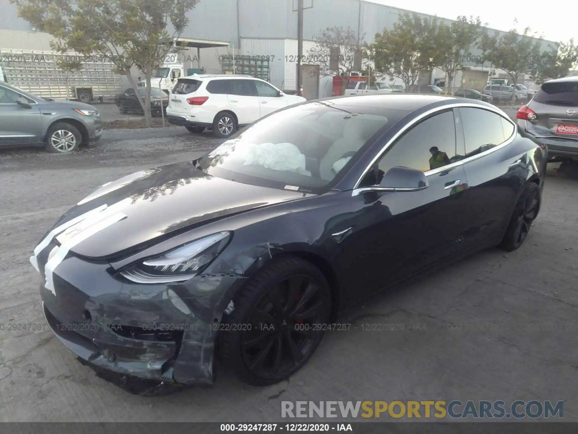 2 Photograph of a damaged car 5YJ3E1ECXLF742810 TESLA MODEL 3 2020