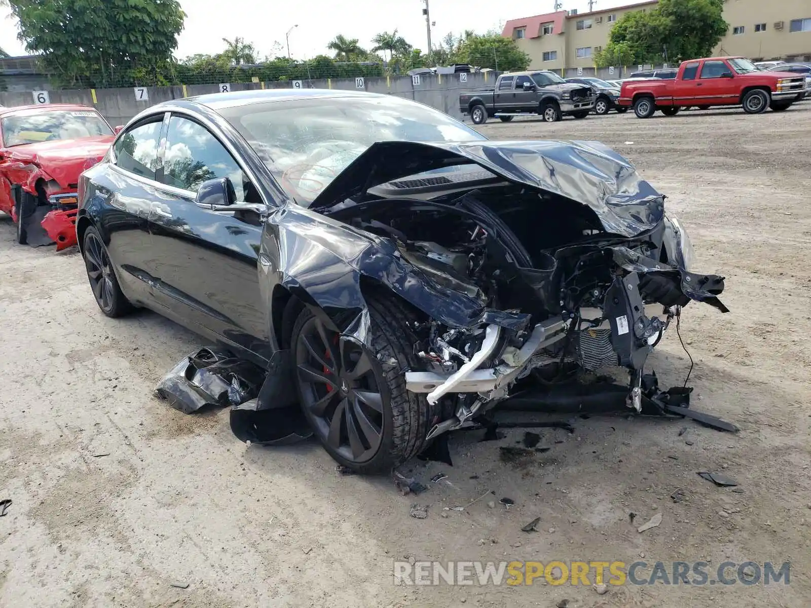 1 Photograph of a damaged car 5YJ3E1ECXLF791649 TESLA MODEL 3 2020