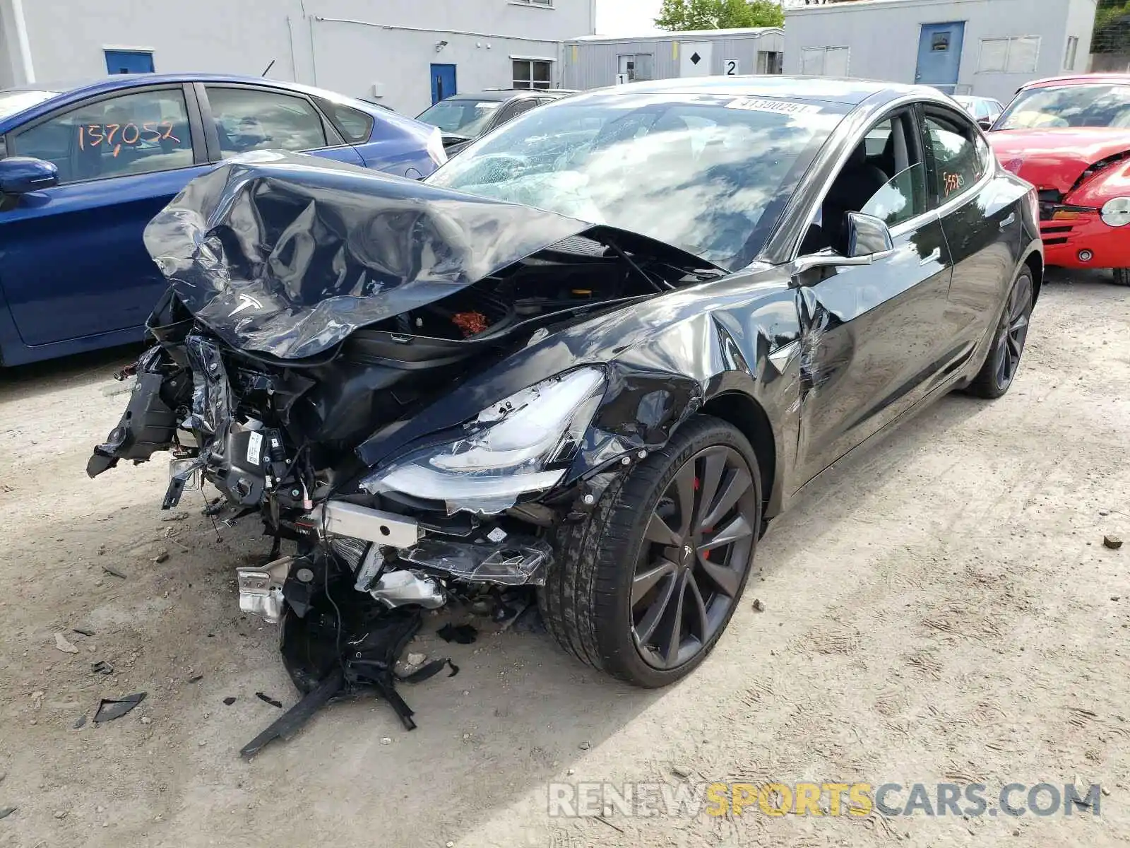 2 Photograph of a damaged car 5YJ3E1ECXLF791649 TESLA MODEL 3 2020