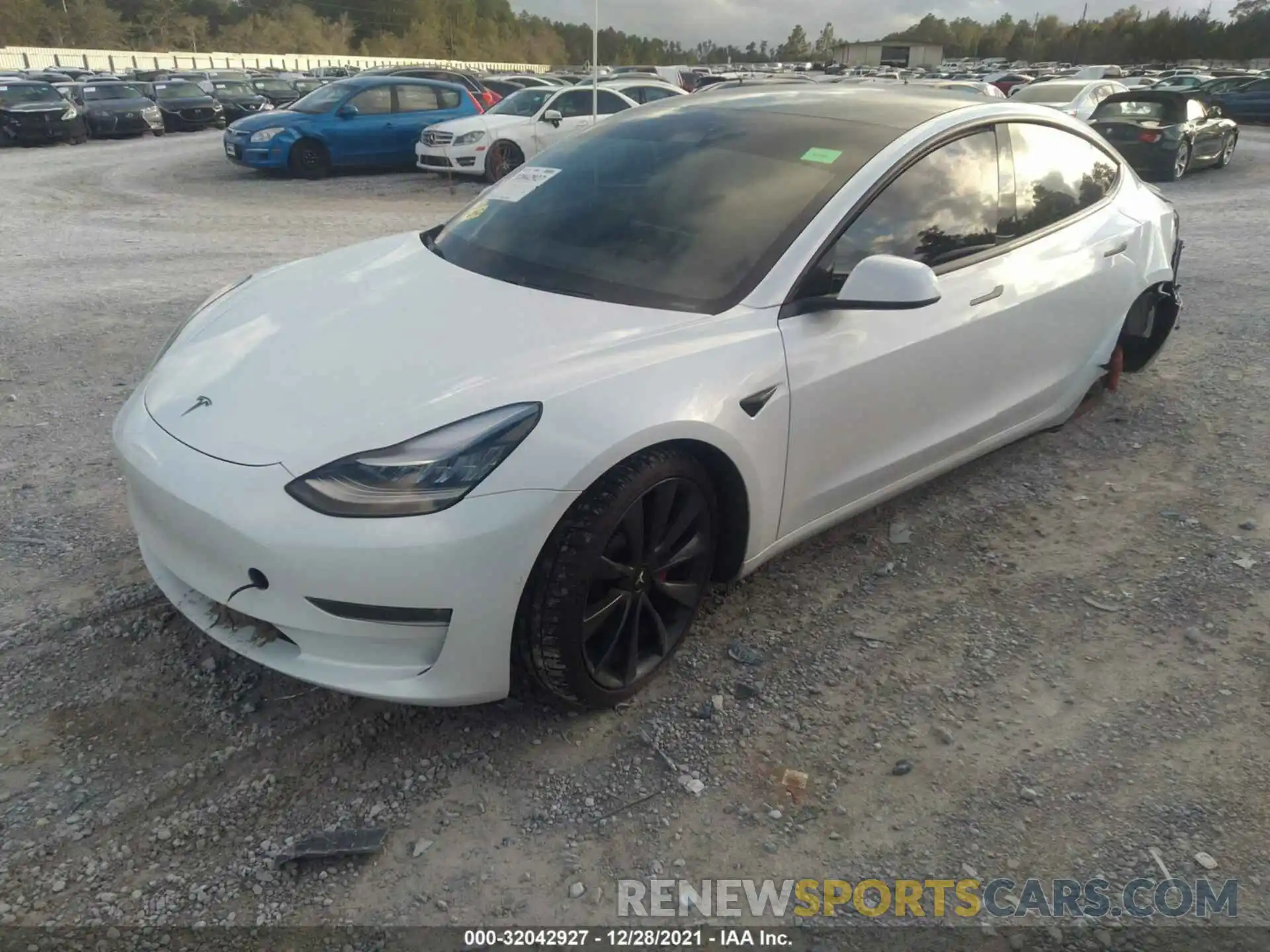 2 Photograph of a damaged car 5YJ3E1ECXLF796365 TESLA MODEL 3 2020