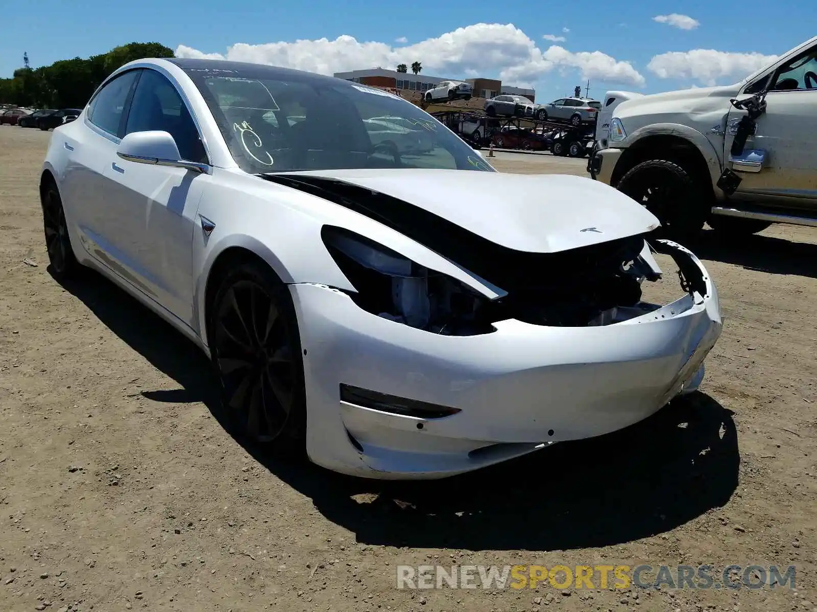 1 Photograph of a damaged car 5YJ3E1ECXLF802133 TESLA MODEL 3 2020