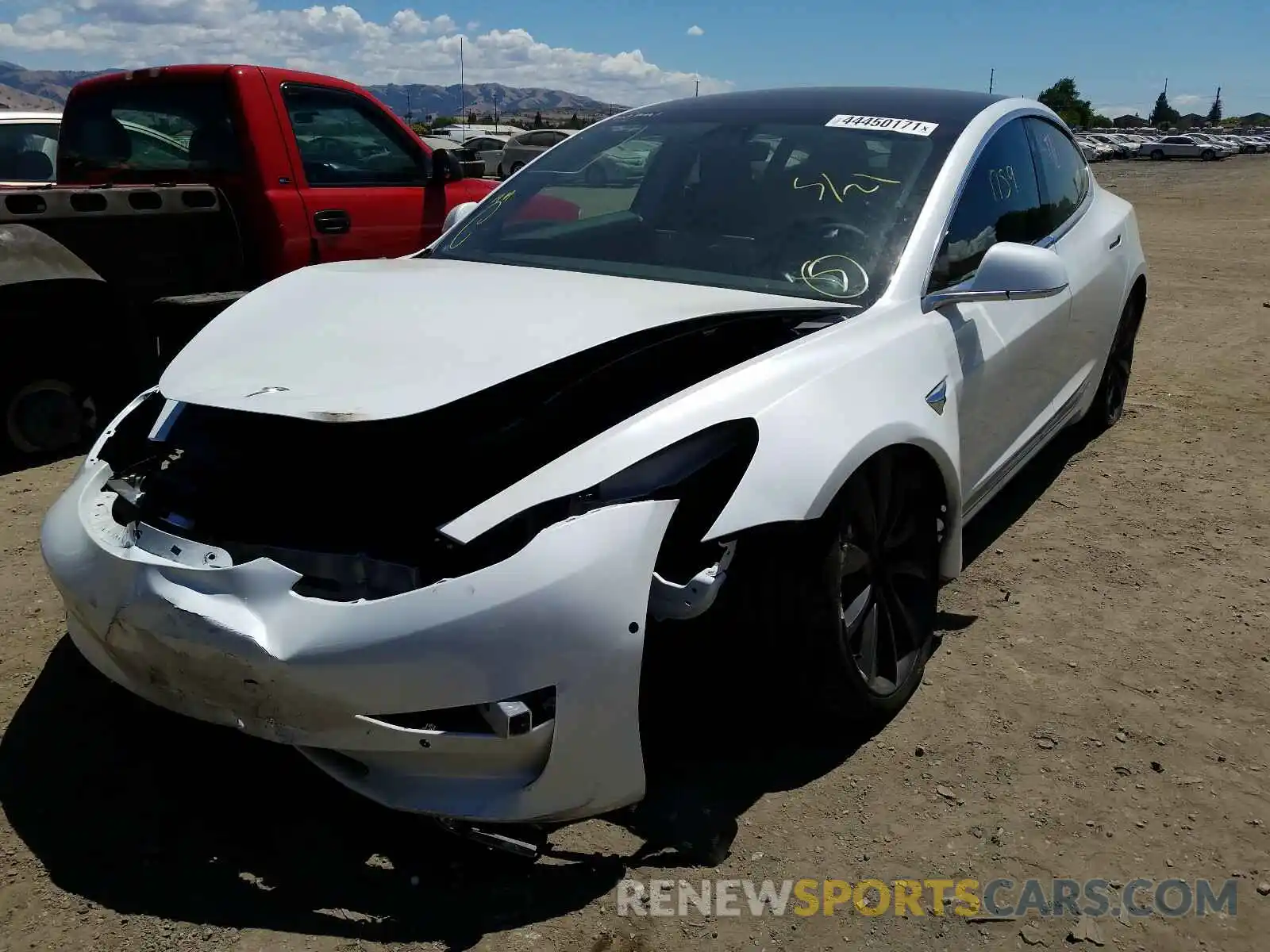 2 Photograph of a damaged car 5YJ3E1ECXLF802133 TESLA MODEL 3 2020