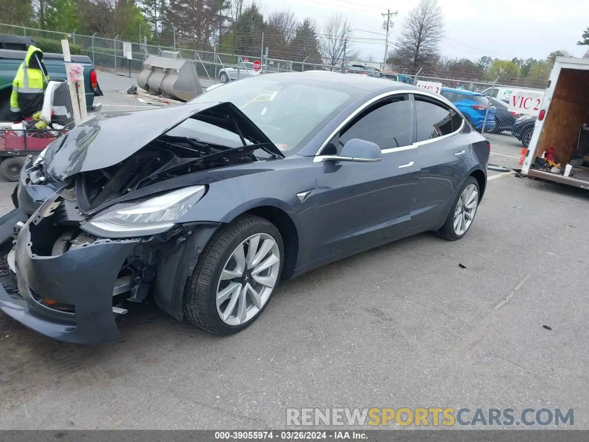 2 Photograph of a damaged car 5YJ3E1EV7LF666714 TESLA MODEL 3 2020