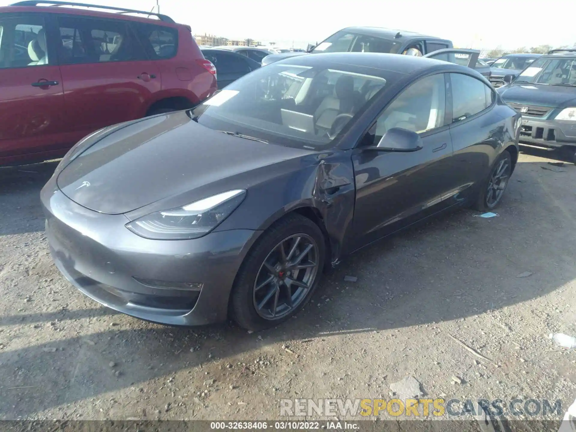 2 Photograph of a damaged car 5YJ3E1EA0MF003378 TESLA MODEL 3 2021