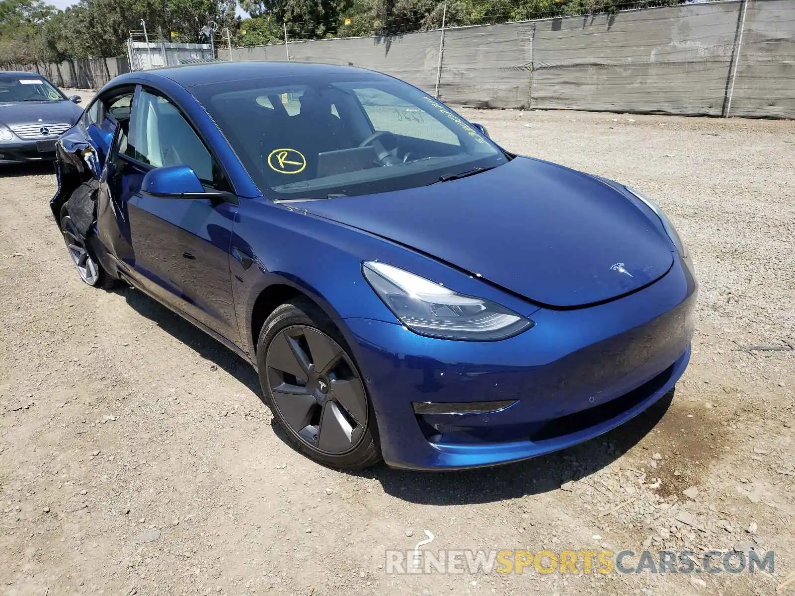 1 Photograph of a damaged car 5YJ3E1EA0MF006247 TESLA MODEL 3 2021