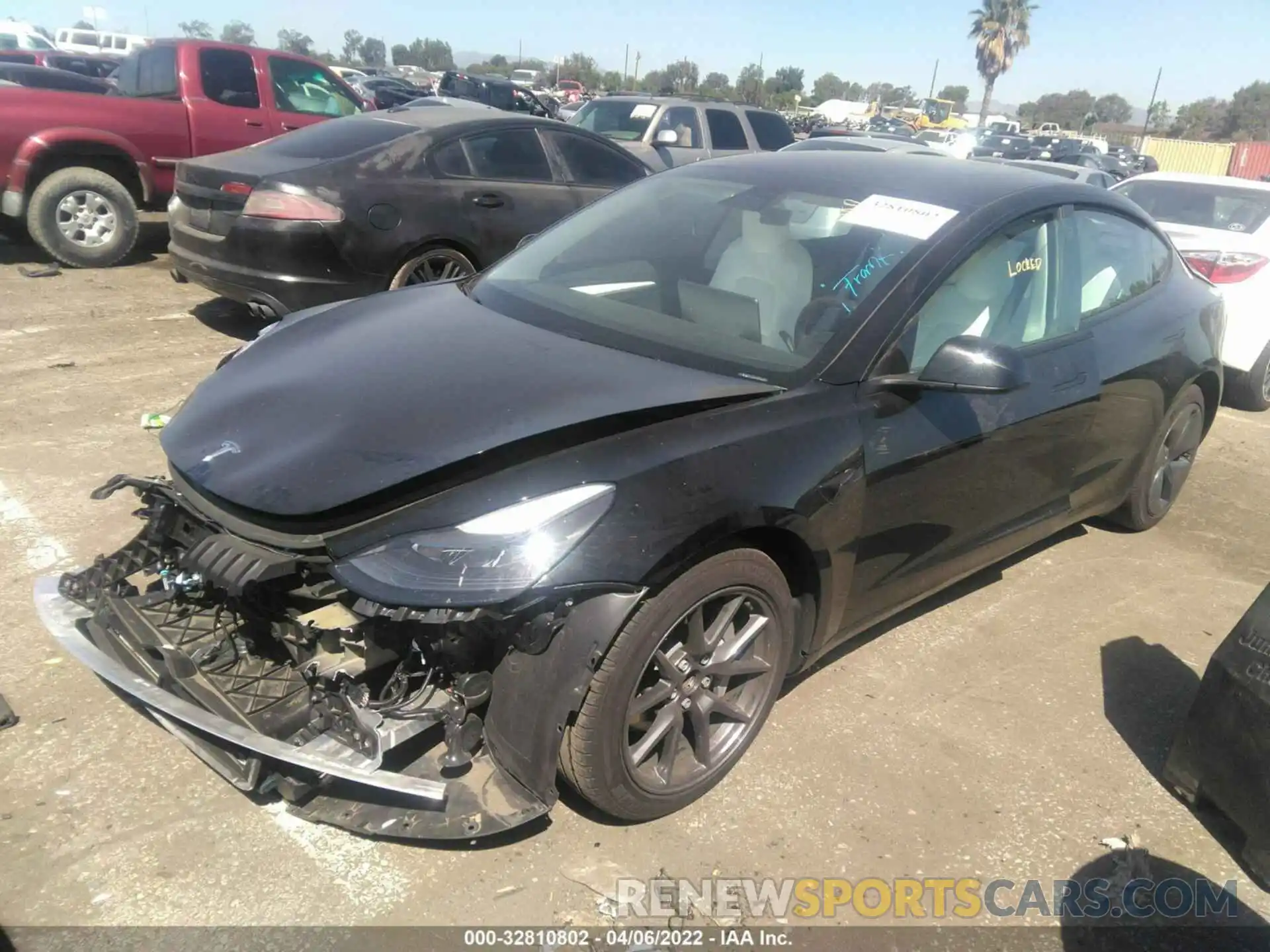 2 Photograph of a damaged car 5YJ3E1EA0MF018639 TESLA MODEL 3 2021