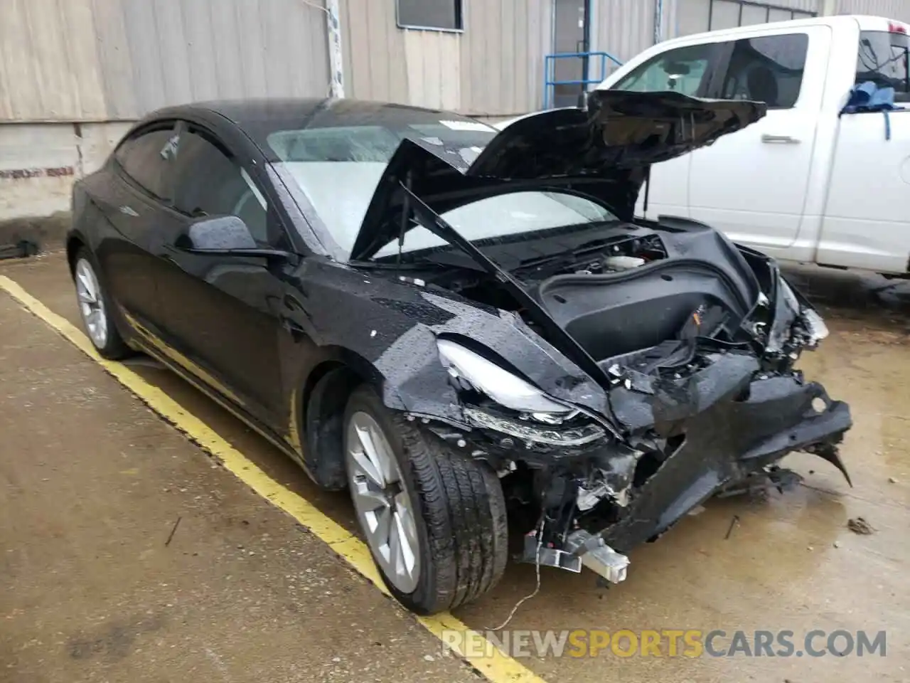 1 Photograph of a damaged car 5YJ3E1EA0MF019242 TESLA MODEL 3 2021