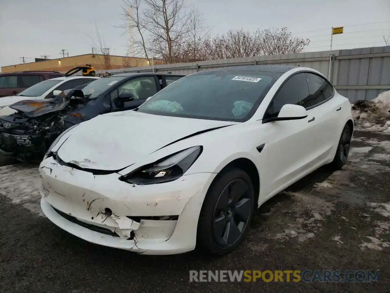 2 Photograph of a damaged car 5YJ3E1EA0MF047686 TESLA MODEL 3 2021