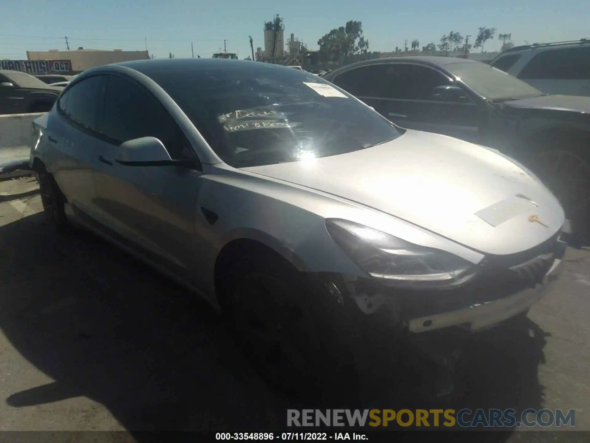 1 Photograph of a damaged car 5YJ3E1EA0MF066075 TESLA MODEL 3 2021