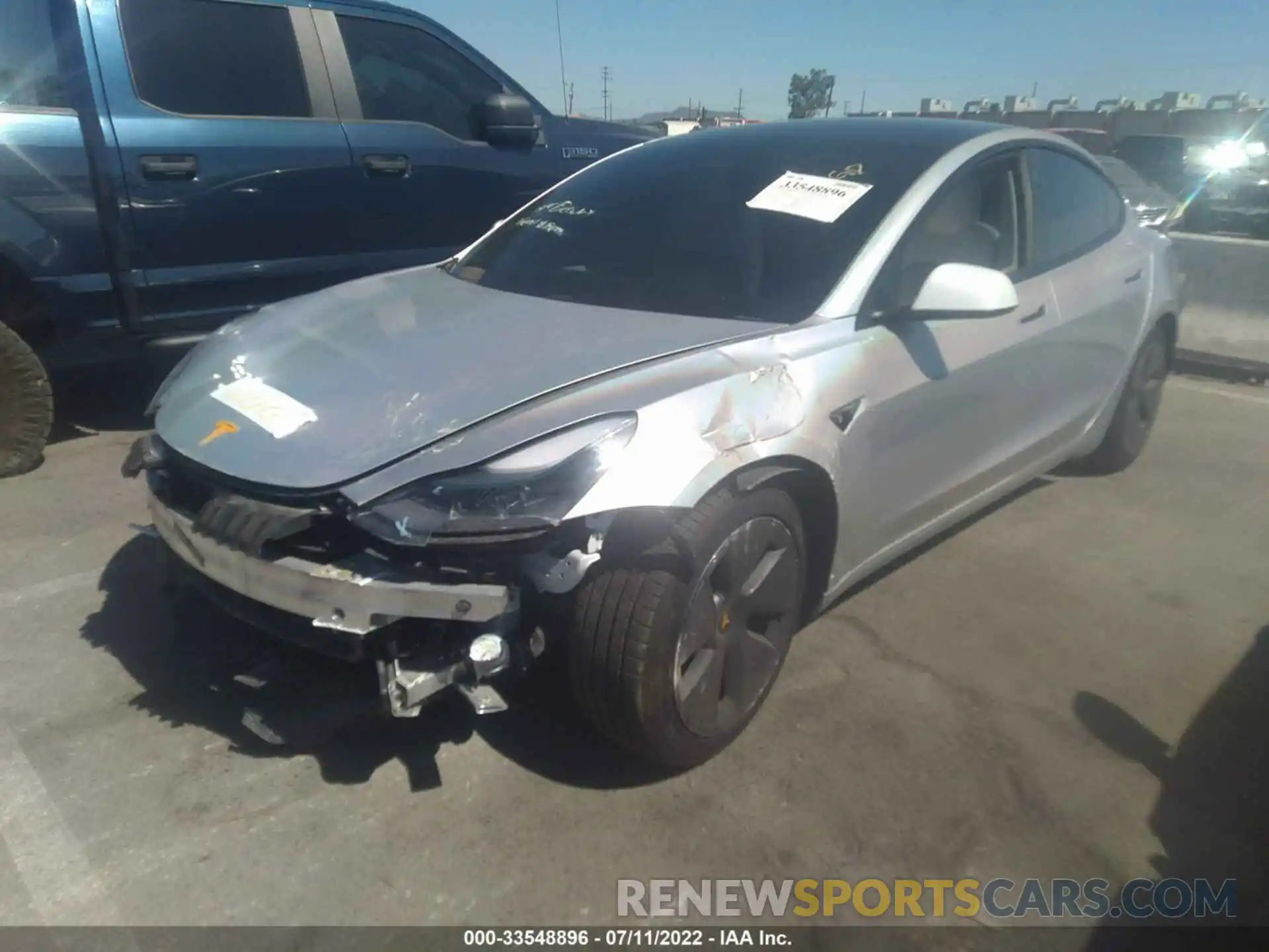 2 Photograph of a damaged car 5YJ3E1EA0MF066075 TESLA MODEL 3 2021