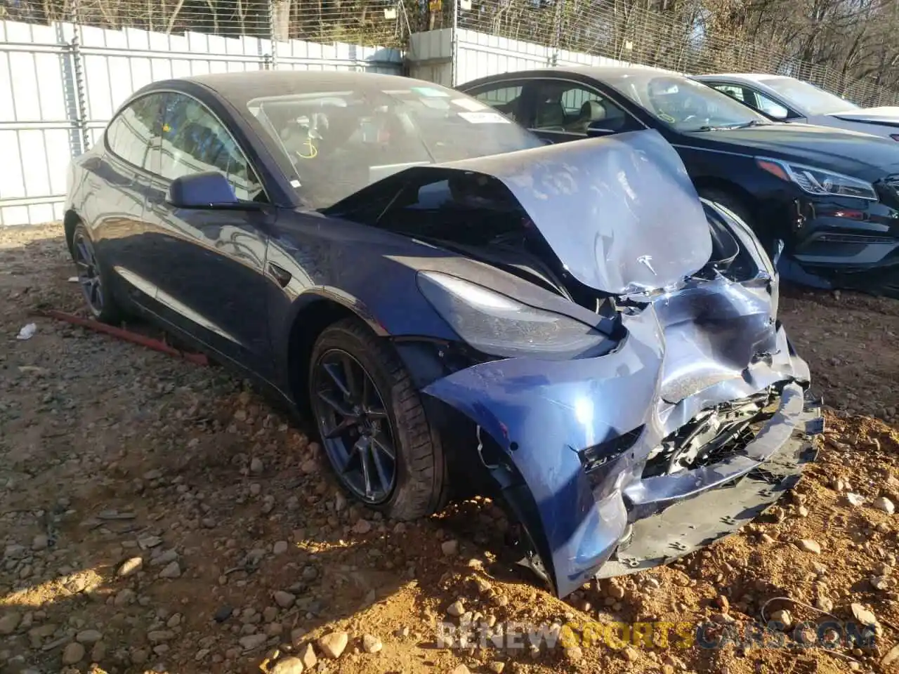 1 Photograph of a damaged car 5YJ3E1EA0MF085743 TESLA MODEL 3 2021