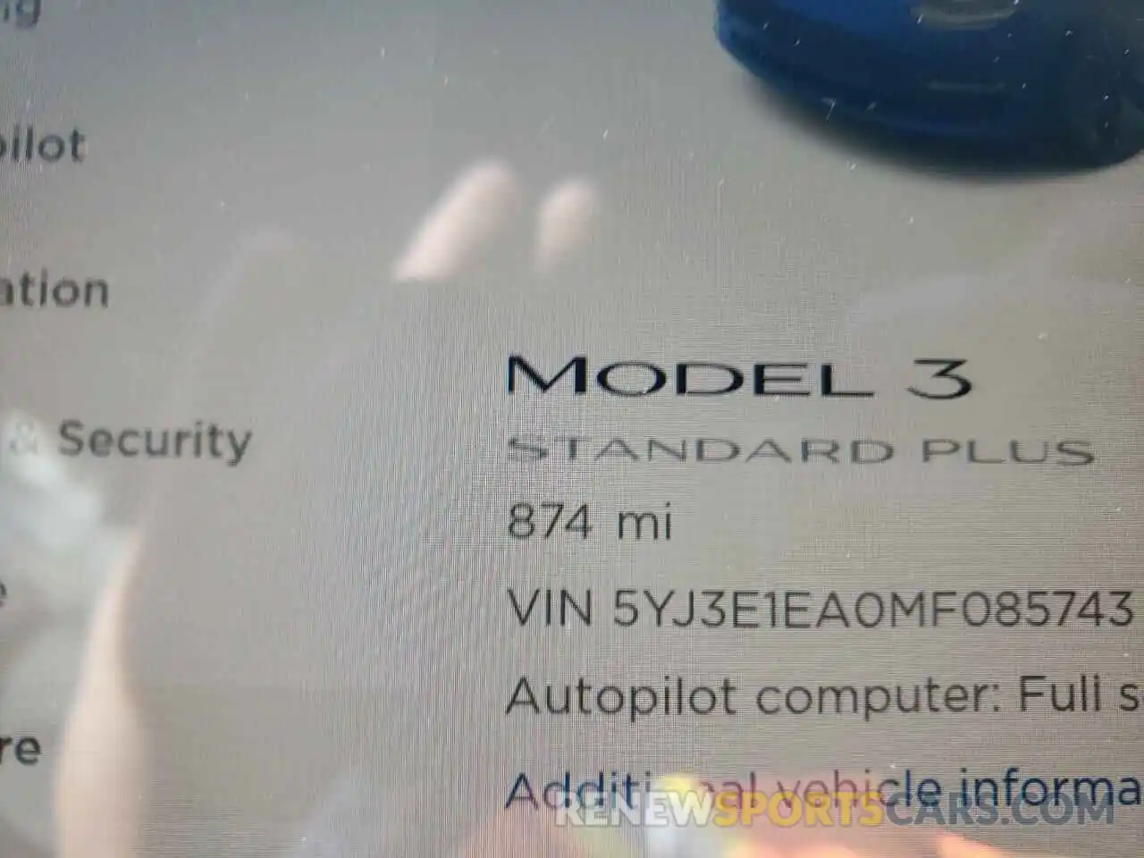 8 Photograph of a damaged car 5YJ3E1EA0MF085743 TESLA MODEL 3 2021