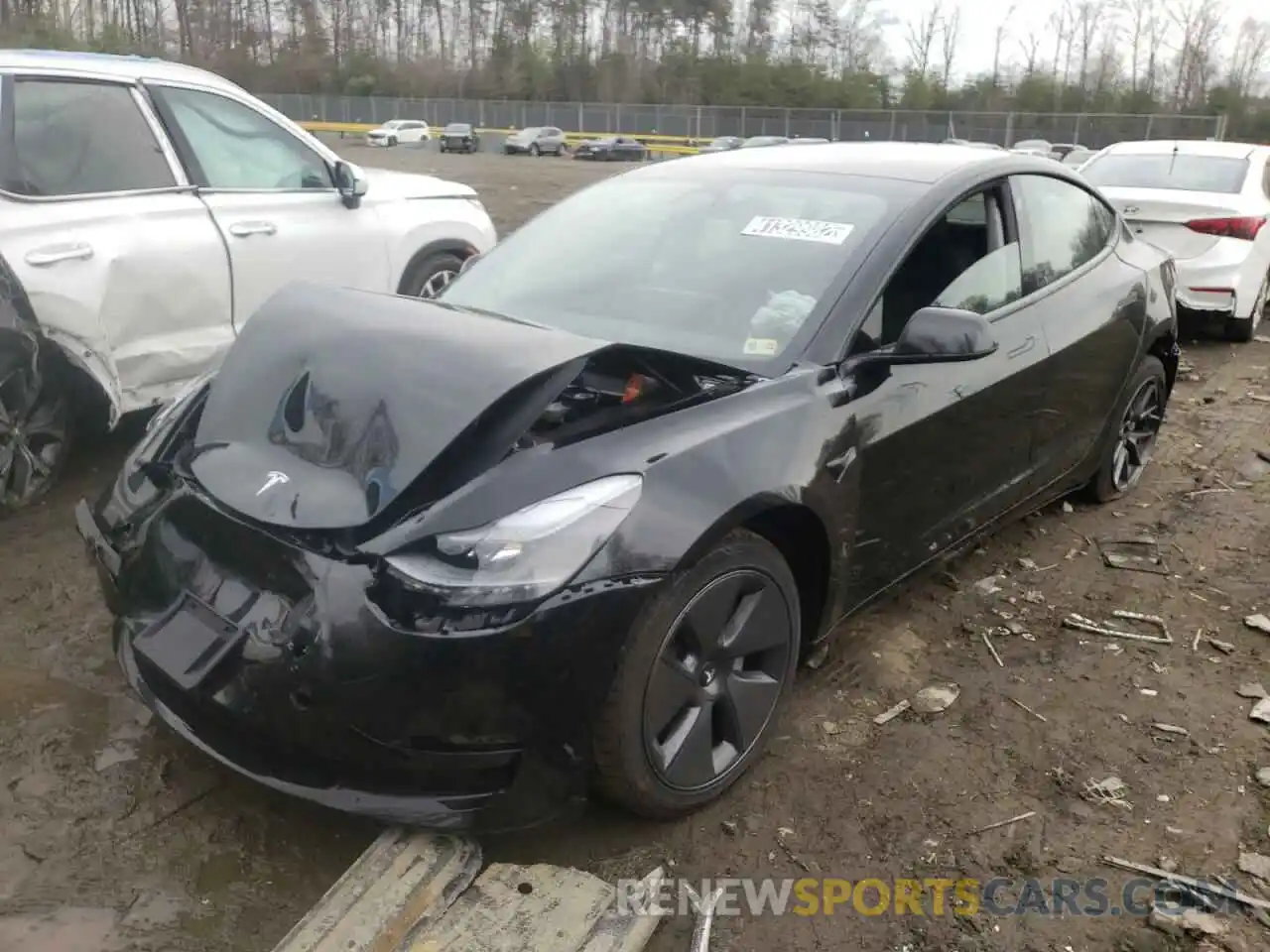 2 Photograph of a damaged car 5YJ3E1EA0MF086357 TESLA MODEL 3 2021