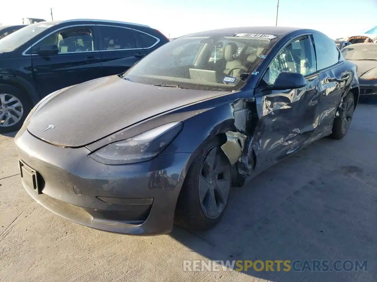 2 Photograph of a damaged car 5YJ3E1EA0MF088271 TESLA MODEL 3 2021