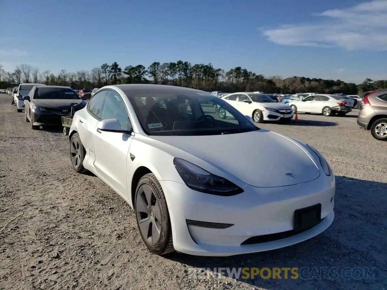 1 Photograph of a damaged car 5YJ3E1EA0MF088657 TESLA MODEL 3 2021