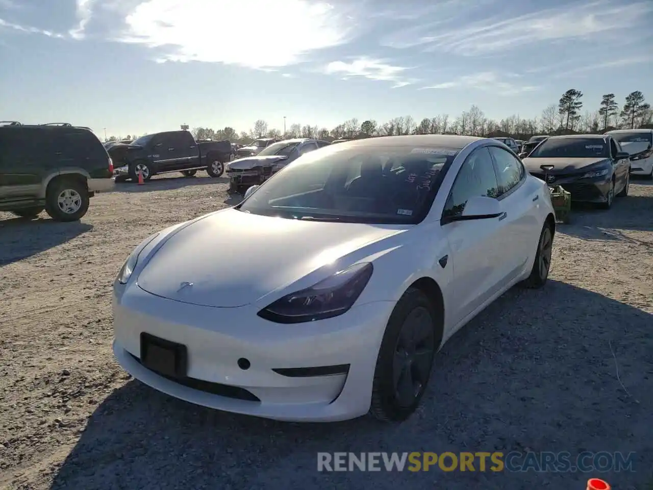 2 Photograph of a damaged car 5YJ3E1EA0MF088657 TESLA MODEL 3 2021