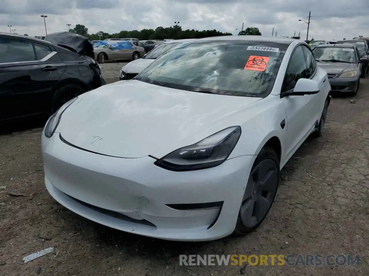 2 Photograph of a damaged car 5YJ3E1EA0MF093339 TESLA MODEL 3 2021