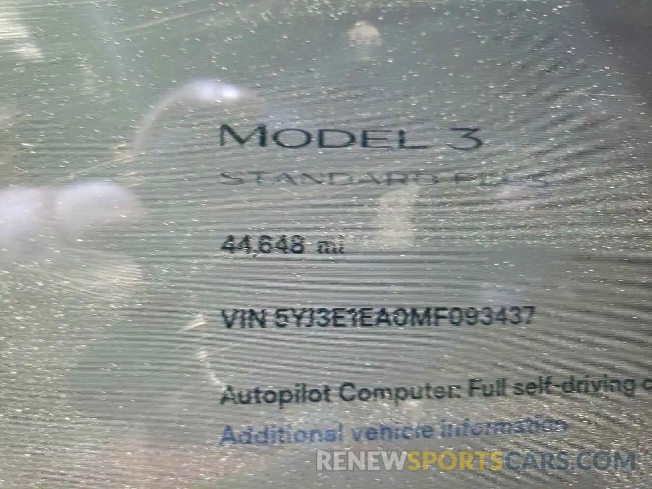 8 Фотография поврежденного автомобиля 5YJ3E1EA0MF093437 TESLA MODEL 3 2021