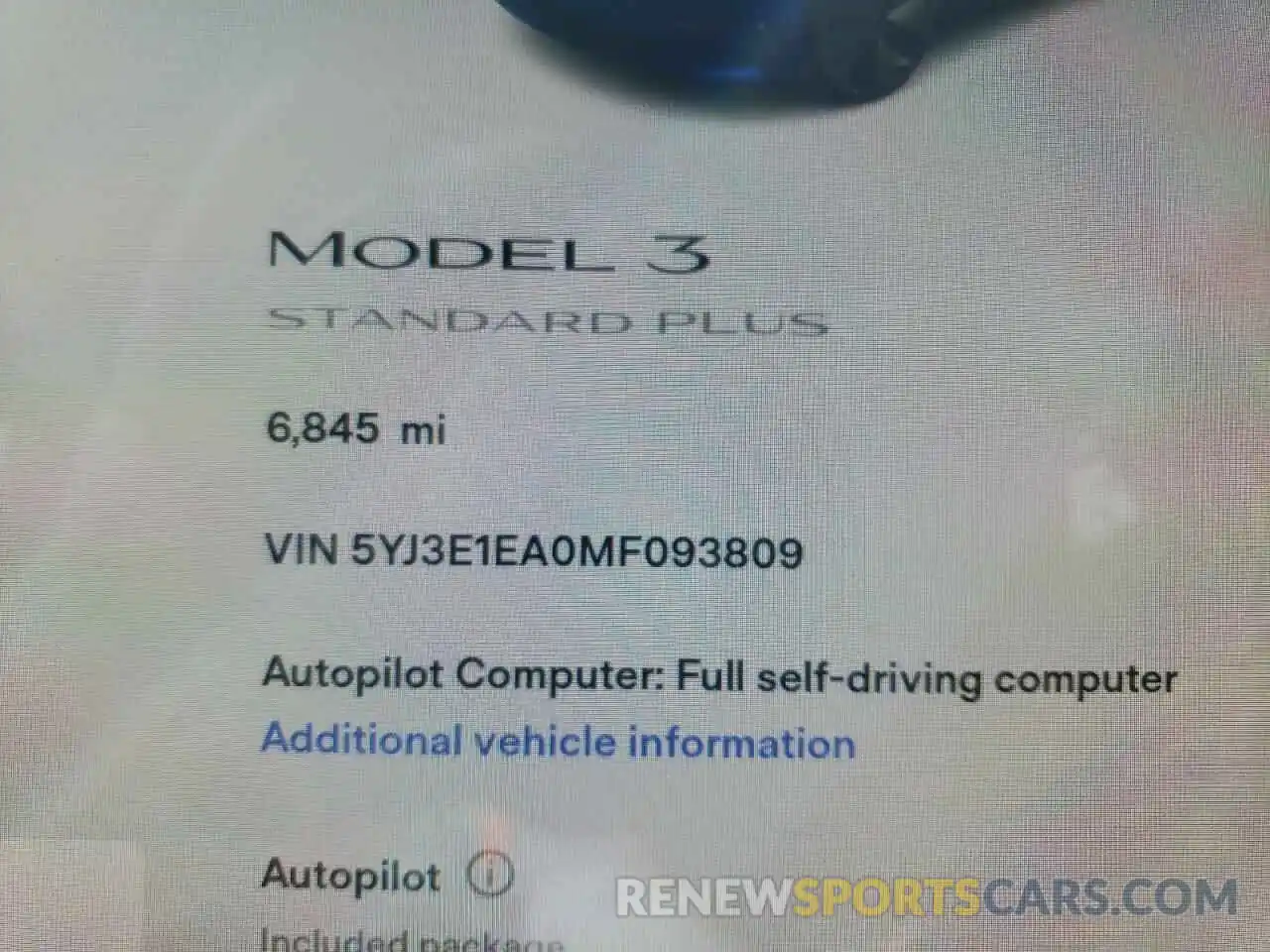 8 Photograph of a damaged car 5YJ3E1EA0MF093809 TESLA MODEL 3 2021