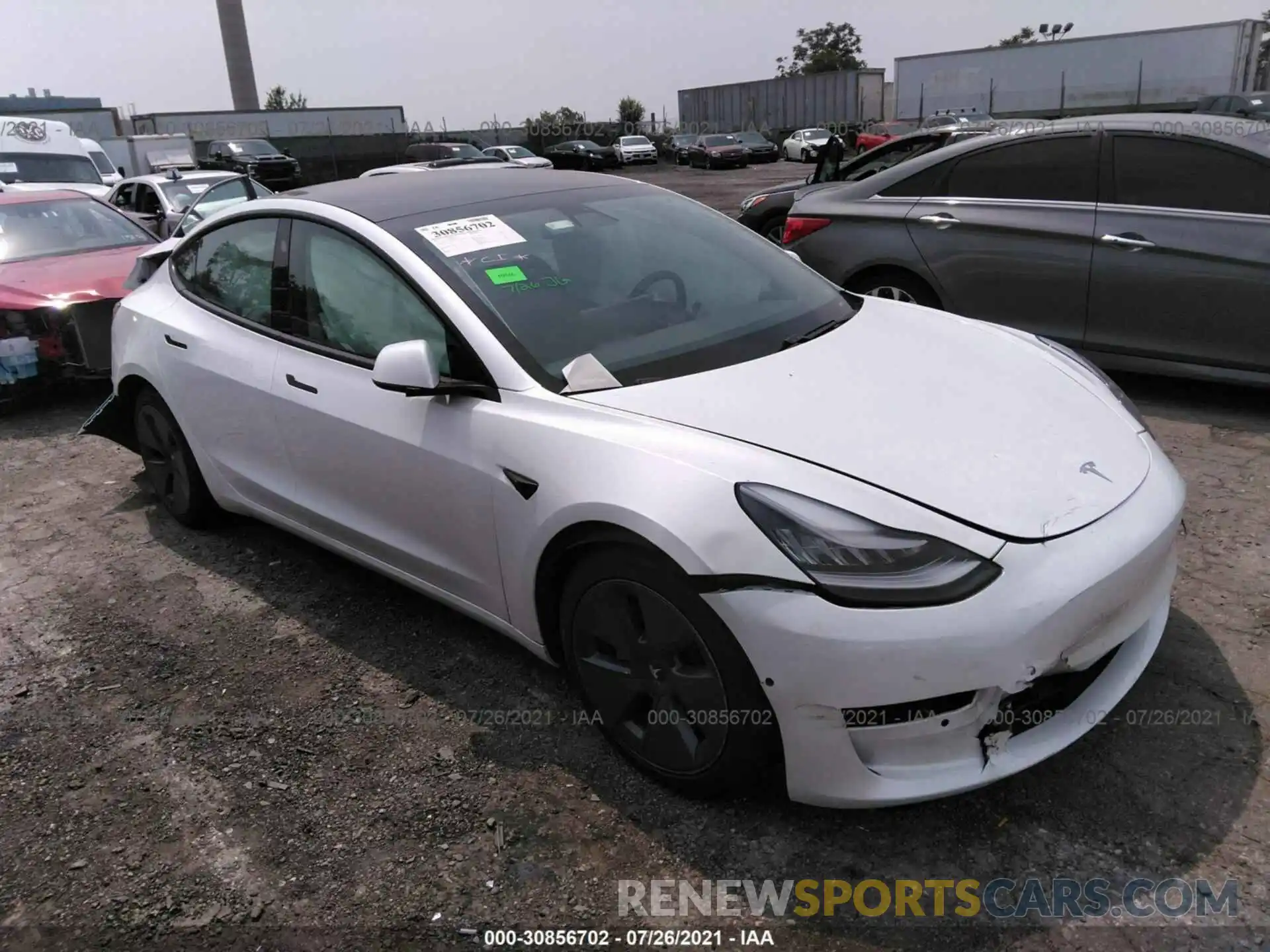 1 Фотография поврежденного автомобиля 5YJ3E1EA0MF838235 TESLA MODEL 3 2021