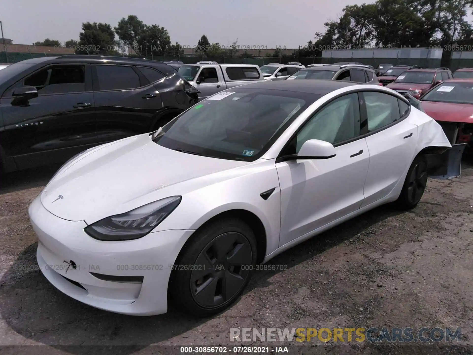 2 Photograph of a damaged car 5YJ3E1EA0MF838235 TESLA MODEL 3 2021