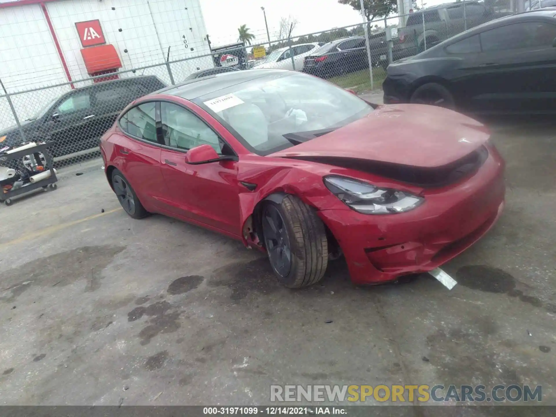 1 Photograph of a damaged car 5YJ3E1EA0MF842687 TESLA MODEL 3 2021