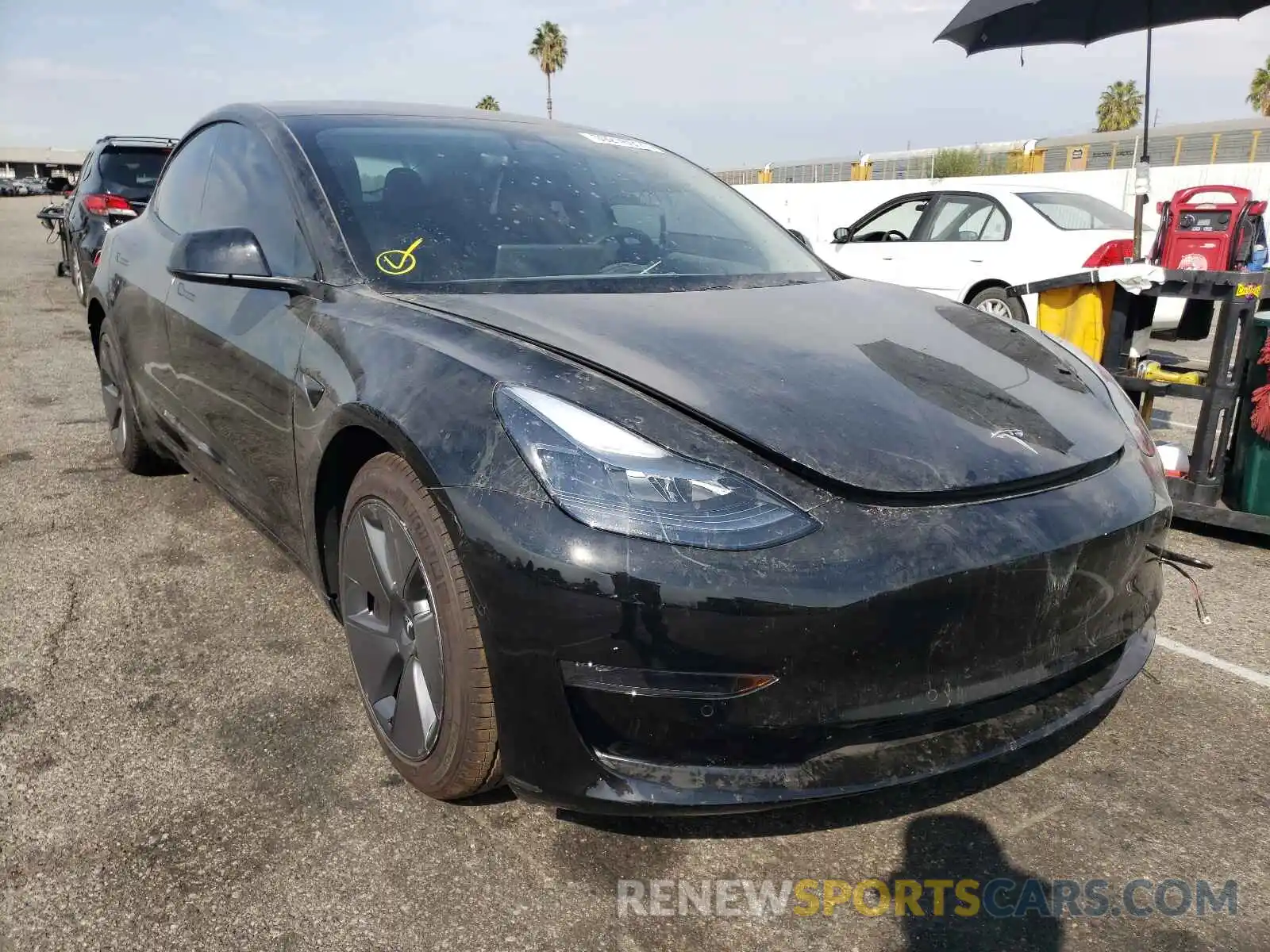 1 Photograph of a damaged car 5YJ3E1EA0MF871297 TESLA MODEL 3 2021