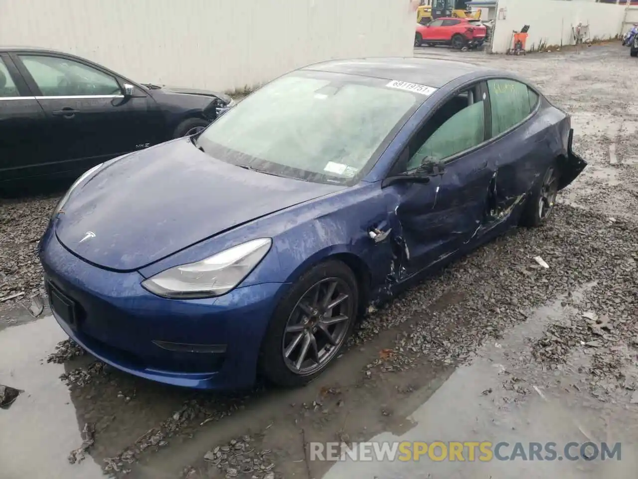 2 Photograph of a damaged car 5YJ3E1EA0MF907537 TESLA MODEL 3 2021