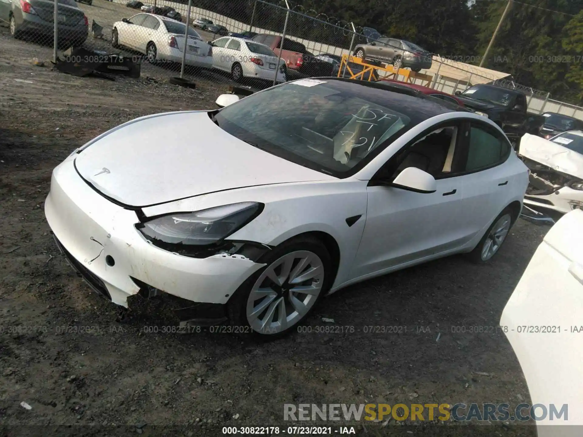 2 Фотография поврежденного автомобиля 5YJ3E1EA0MF908266 TESLA MODEL 3 2021