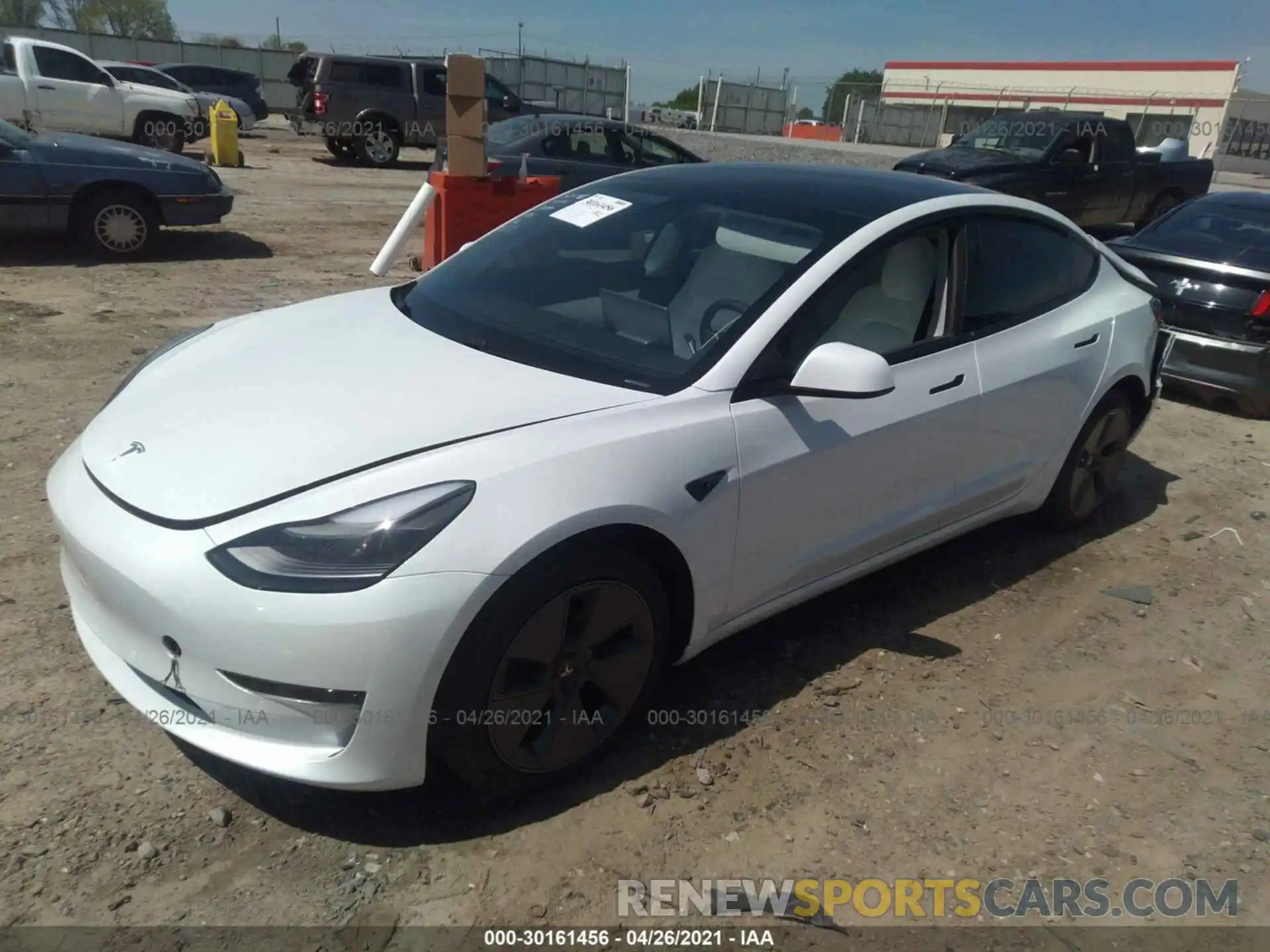 2 Photograph of a damaged car 5YJ3E1EA0MF908543 TESLA MODEL 3 2021