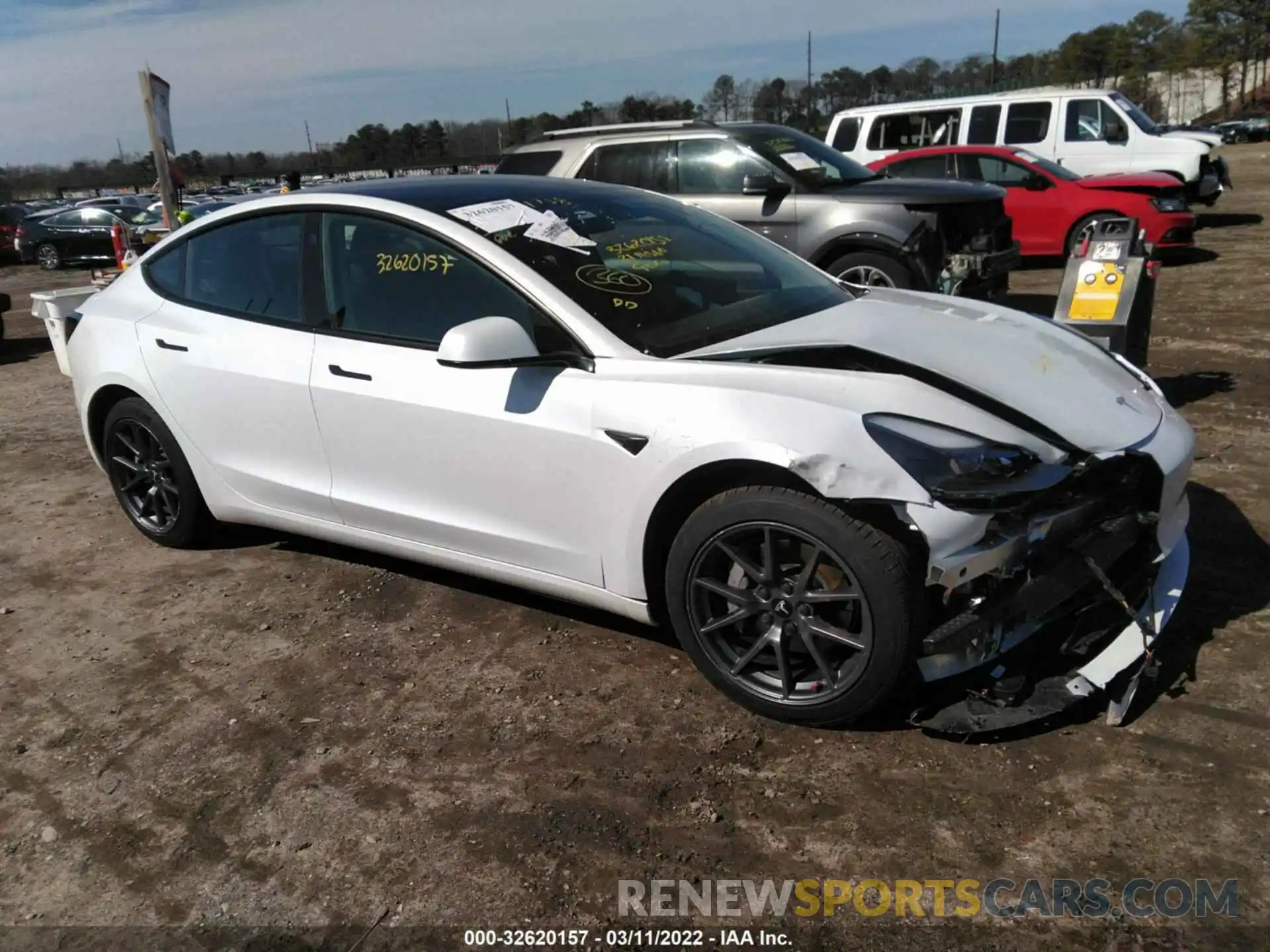 1 Photograph of a damaged car 5YJ3E1EA0MF911412 TESLA MODEL 3 2021