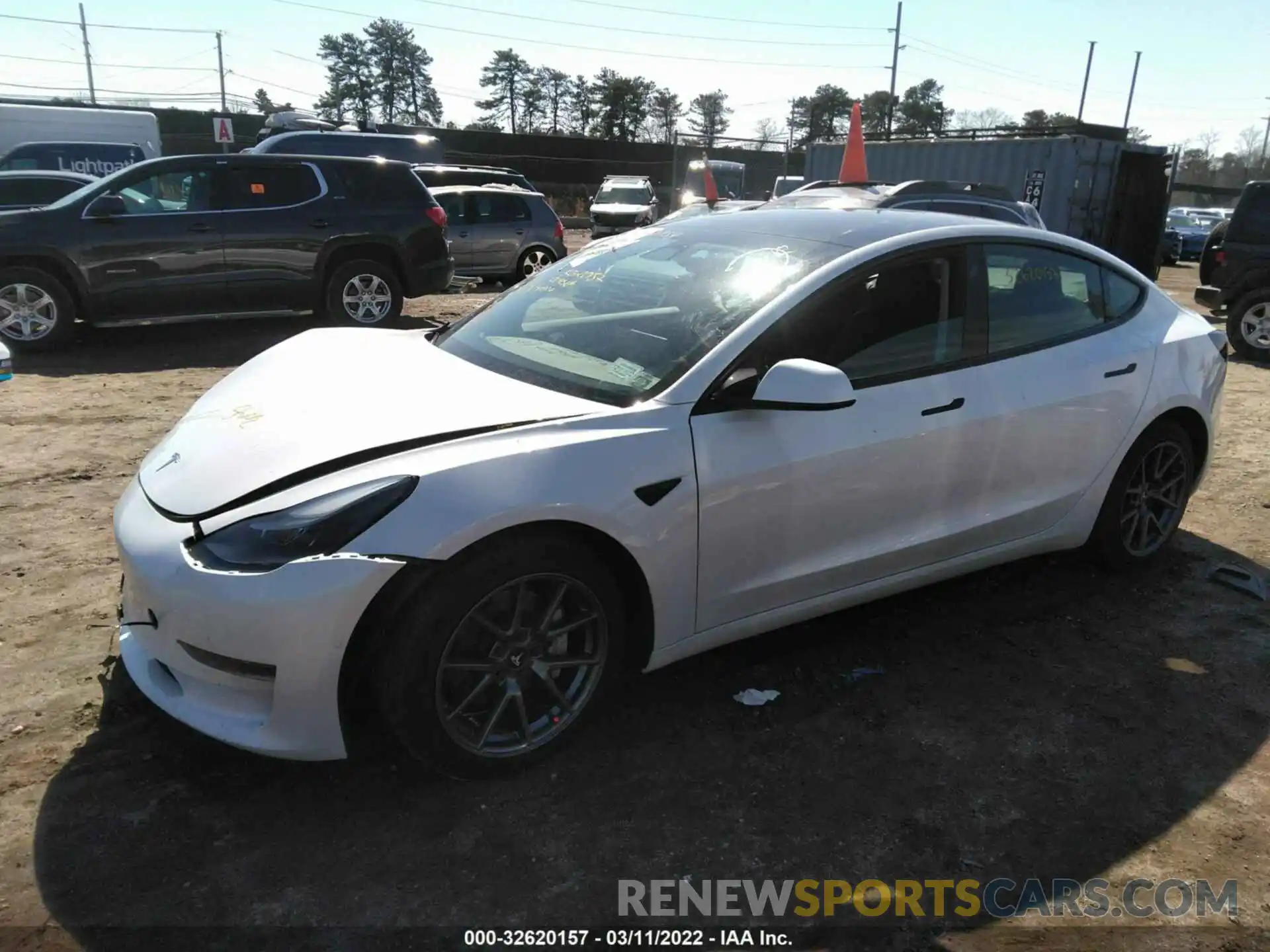 2 Photograph of a damaged car 5YJ3E1EA0MF911412 TESLA MODEL 3 2021