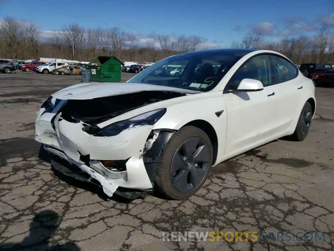 2 Photograph of a damaged car 5YJ3E1EA0MF913290 TESLA MODEL 3 2021