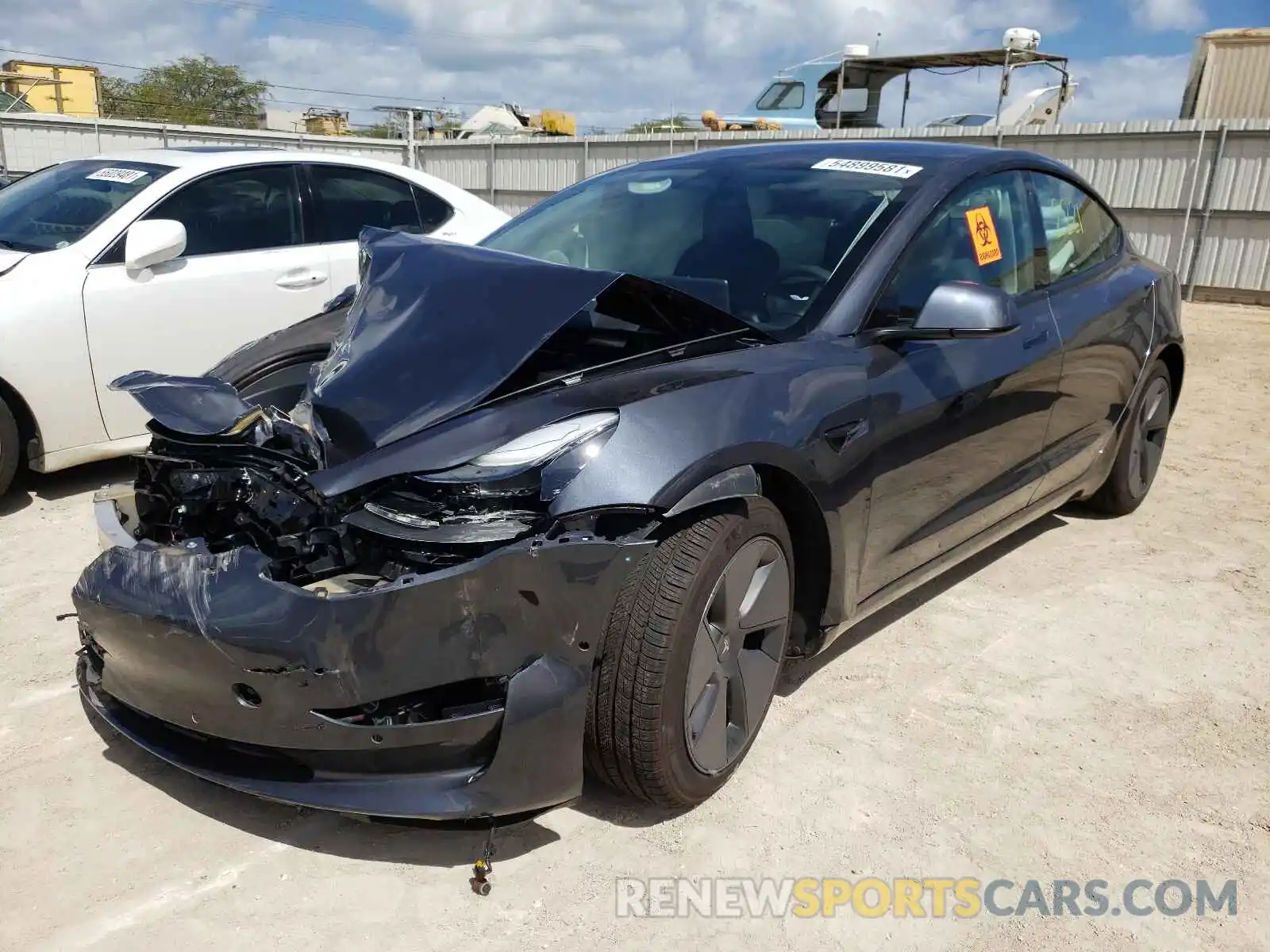 2 Photograph of a damaged car 5YJ3E1EA0MF914858 TESLA MODEL 3 2021