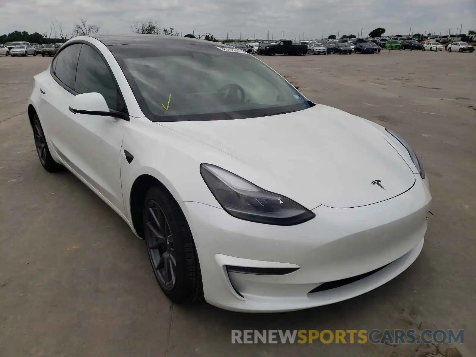 1 Photograph of a damaged car 5YJ3E1EA0MF921096 TESLA MODEL 3 2021